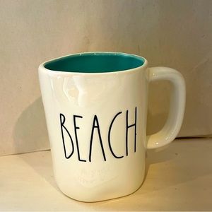 HTF Rae Dunn BEACH mug with blue interior 🌊.